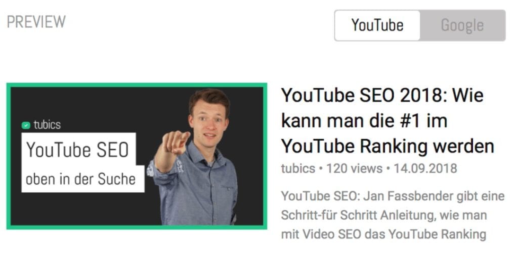 youtube description serp snippet