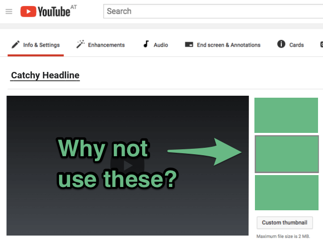 youtube thumbnail suggestions by youtube