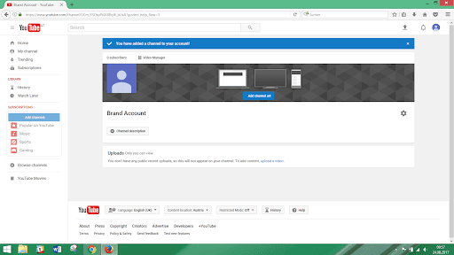 create a youtube brand account