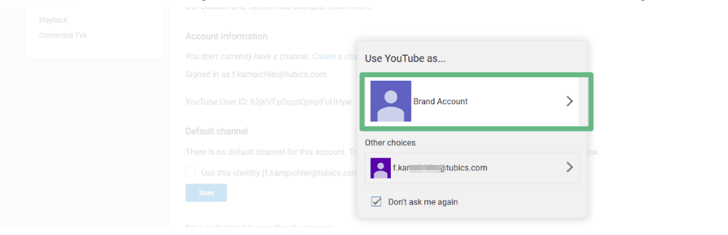 move your YouTube channel to a brand account