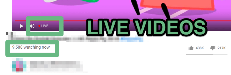 YouTube live video views count