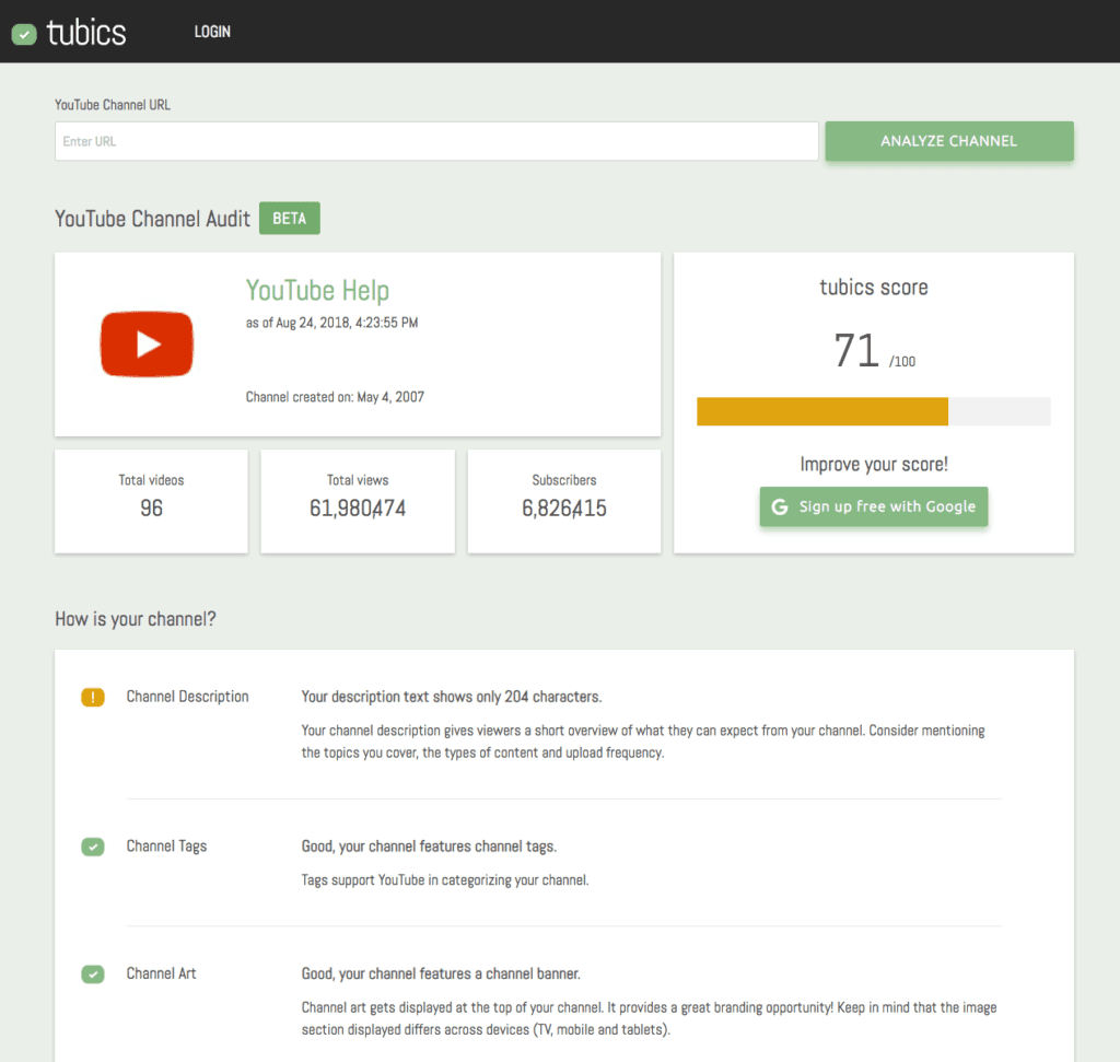 Make a YouTube SEO Channel Analysis