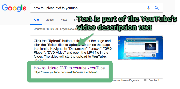 text is part of the YouTube´s video description text