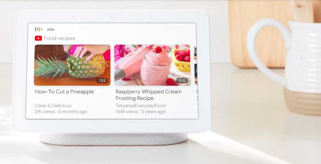 Google Home Hub YouTube Video Carousel