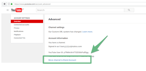 move your YouTube channel to a brand account