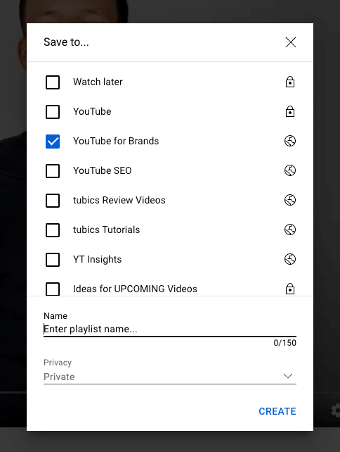 create a new playlist and chose privacy settings