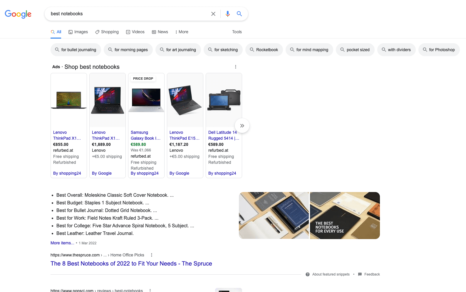 google search results for "best notebooks"